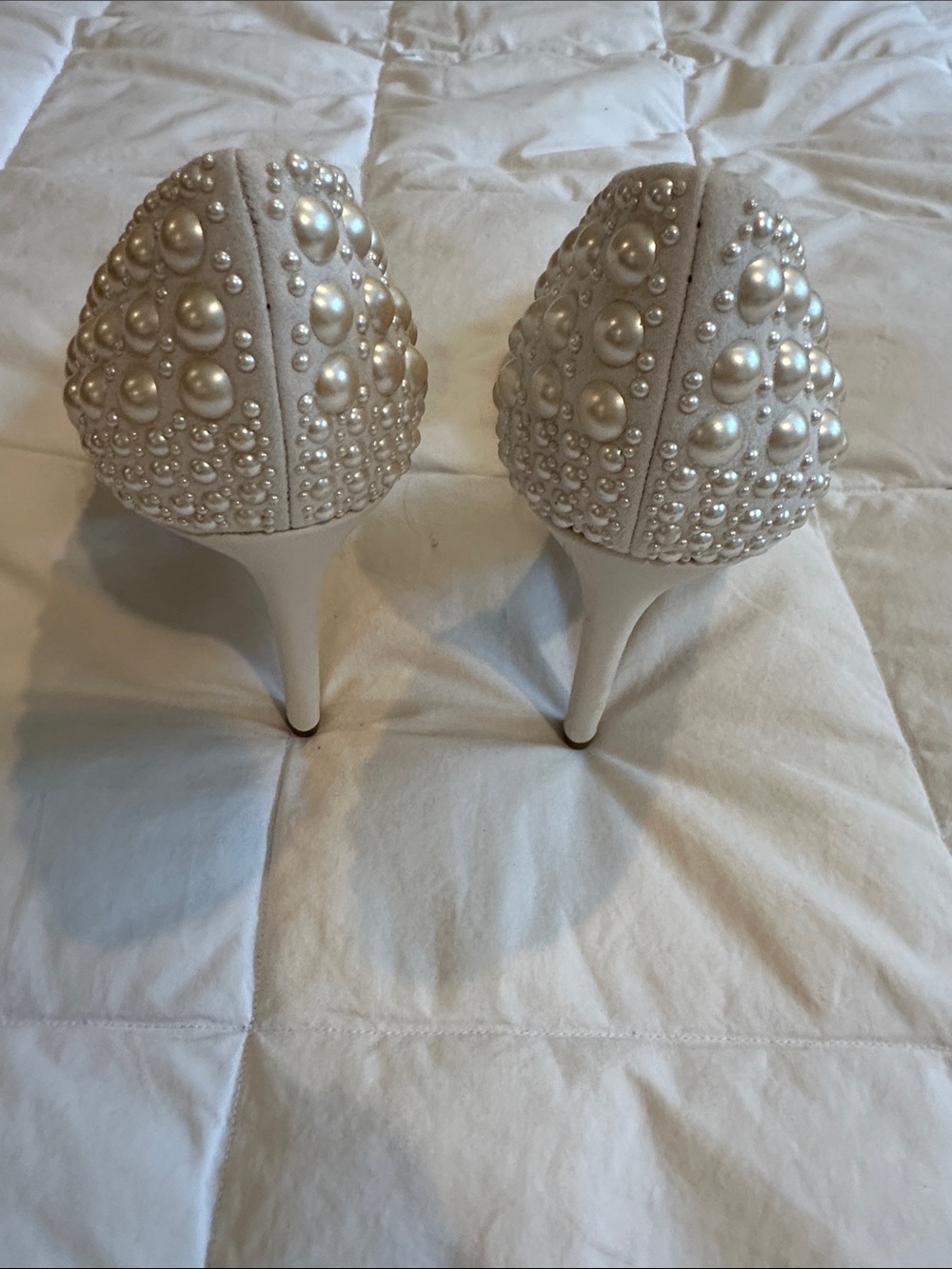 INC International Concepts White Pearl-Embellished Pointed Toe Pumps. Never worn - Picture 3 of 5